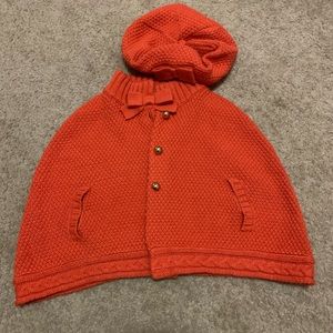Janie and Jack matching poncho and beret 5T